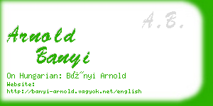 arnold banyi business card